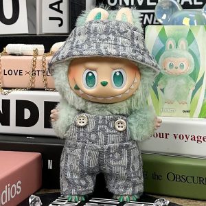 Ensemble Gris Tissé pour Labubu Sobriété, Douceur et Élégance