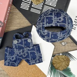 Ensemble Denim Graphique pour Labubu Bleu Éclat & Style Urbain