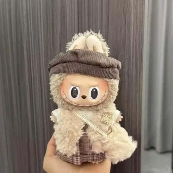 Costume Manteau d’Hiver Royal pour Figurine Labubu – Édition Jupe à Carreaux & Couronne