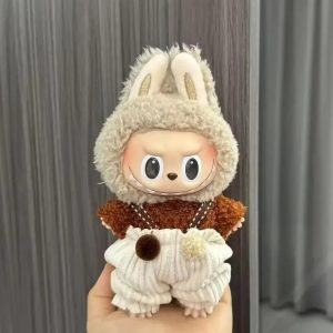 Costume Tricot Automnal pour Figurine Labubu – Édition Pompons & Velours