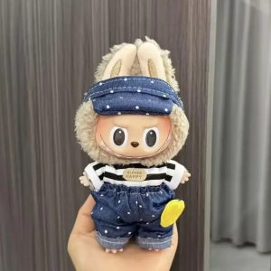Costume Denim Marin pour Figurine Labubu – Édition "Gloves Happy"