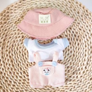 Costume Pastel Rose pour Figurine Labubu – Édition Ourson Kawaii & Bob Lapin
