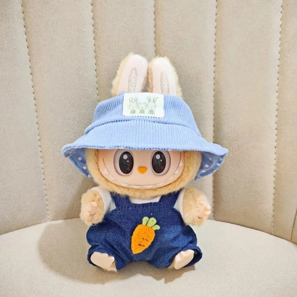 Costume Carotte Denim pour Figurine Labubu – Édition Bob Bleu Pastel