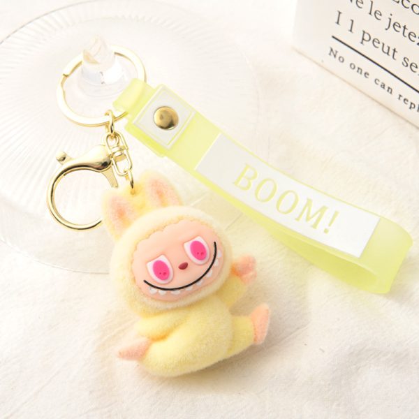 Porte-clés Labubu en peluche – Modèles kawaii (bleu, rose claire, rose, jaune)