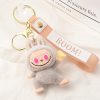 Porte-clés Labubu en peluche – Modèles kawaii (vert, violet, gris, beige, turquoise) - Marron
