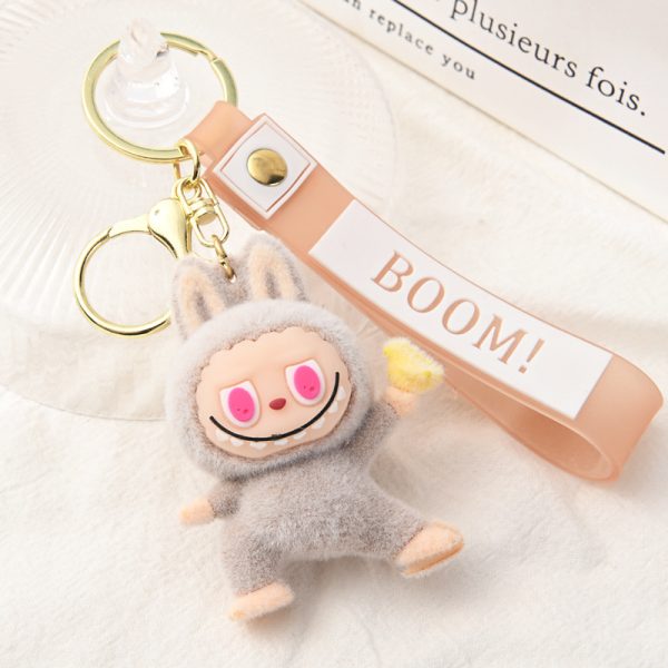 Porte-clés Labubu en peluche – Modèles kawaii (vert, violet, gris, beige, turquoise)