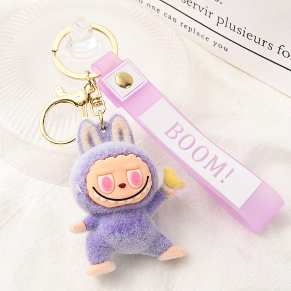 Porte-clés Labubu en peluche – Modèles kawaii (vert, violet, gris, beige, turquoise)