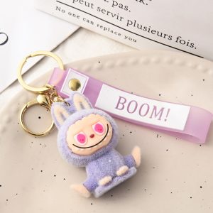 Porte-clés Labubu en peluche – Modèles kawaii (bleu, violet, rose clair, rose foncé)