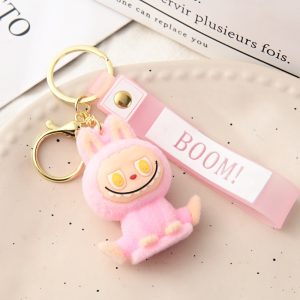 Porte-clés Labubu en peluche – Modèles kawaii (bleu, violet, rose clair, rose foncé)