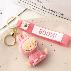 Porte-clés Labubu en peluche – Modèles kawaii (bleu, violet, rose clair, rose foncé)