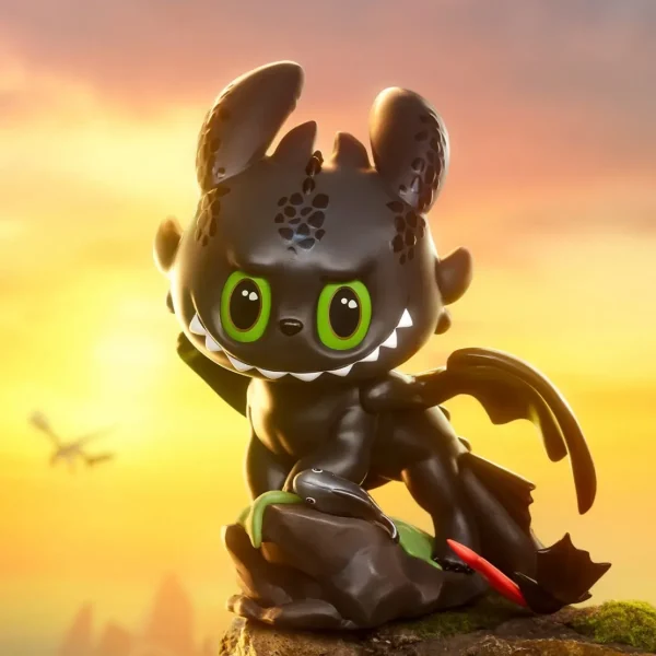 Figurine de Collection Krokmou – Dragon Noir Kawaii de Dragons