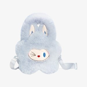 Sac à Dos Kawaii en Peluche Bleu – Design Lapin Doux et Adorable