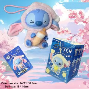 Figurine Labubu × Stitch Eat Something Before Sleep – Milk Tea Desire