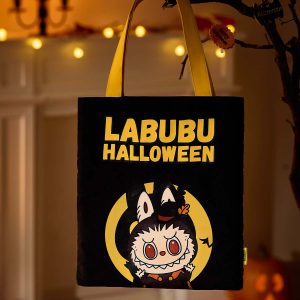 Labubu Halloween Canvas Bag – Tote bag en toile édition limitée 35x40 cm | Collection Happy Halloween Party
