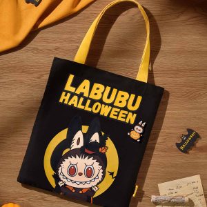 Labubu Halloween Canvas Bag – Tote bag en toile édition limitée 35x40 cm | Collection Happy Halloween Party