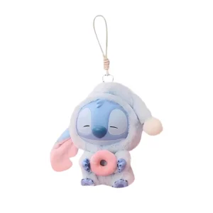 Figurine Labubu × Stitch Eat Something Before Sleep – Sleepy Donut | Collection d’Art Toys Designer