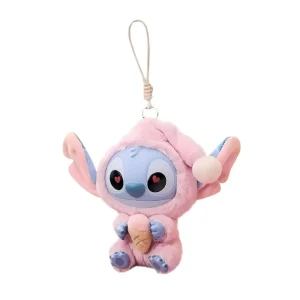 Figurine Labubu × Stitch Eat Something Before Sleep – Strawberry Cone | Collection d’Art Toys Designer