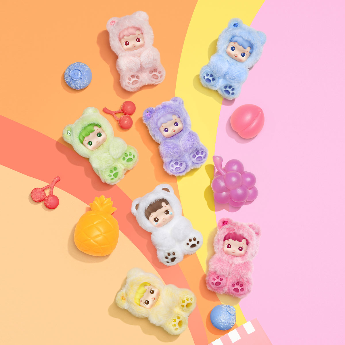 HACIPUPU Série Gummy Bear – Figurines Peluches Mystère 13 cm | Collection Blind Box Fruity & Kawaii – Image 3