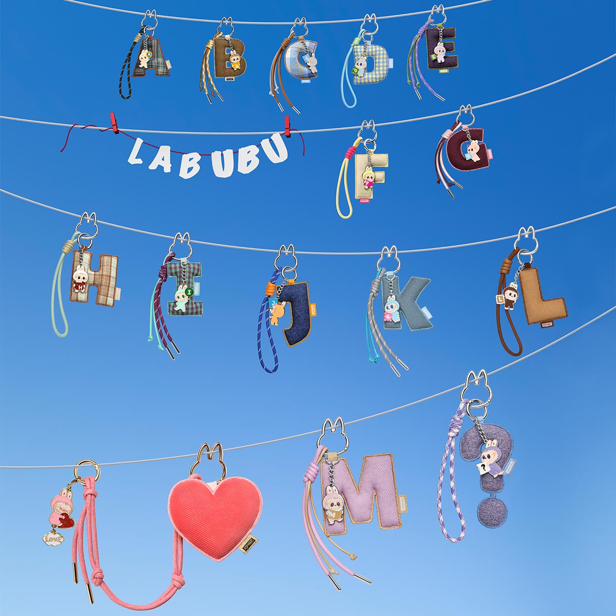 Labubu Pin for Love Series – Blind Box Pendentifs Lettres A–M – Image 4