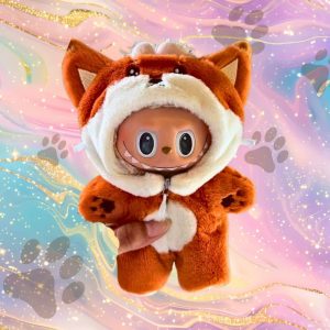 Labubu – Tenue Cosplay Renard en Peluche pour Poupée 17 cm (Costume Animal Doux et Kawaii)