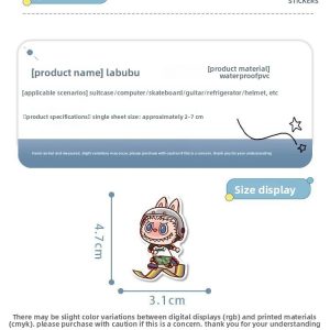 Lot de 80 Autocollants Labubu – Stickers Vinyle Imperméables pour Ordinateur, Bouteille & Décoration