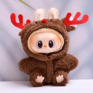 Labubu Tenue Renne Noël 17 cm – Costume en Peluche Douce