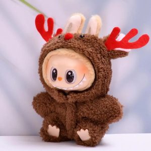 Labubu Tenue Renne Noël 17 cm – Costume en Peluche Douce