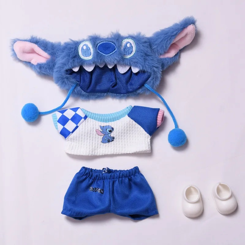 Labubu × Stitch – Tenue Cosplay Bleue pour Poupée 17 cm – Image 2
