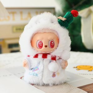Labubu Tenue Noël Pingouin & Neige 17 cm – Costume Hiver en Peluche