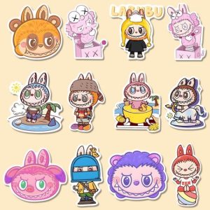 Lot de 80 Autocollants Labubu – Stickers Vinyle Imperméables pour Ordinateur, Bouteille & Décoration
