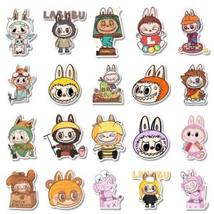 Lot de 80 Autocollants Labubu – Stickers Vinyle Imperméables pour Ordinateur, Bouteille & Décoration
