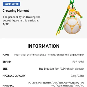 Labubu FIFA Football-shaped Mini Bag Blind Box – Mini Sac Ballon Collector The Monsters