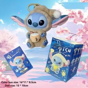 Figurine Labubu × Stitch Eat Something Before Sleep – Pure Coconut Juice | Collection d’Art Toys Designer