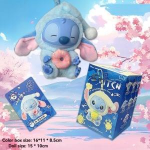 Figurine Labubu × Stitch Eat Something Before Sleep – Crispy Pizza | Collection d’Art Toys Designer