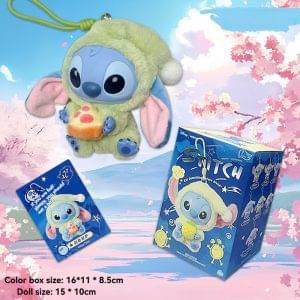 Figurine Labubu × Stitch Eat Something Before Sleep – Crispy Pizza | Collection d’Art Toys Designer
